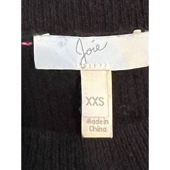 Joie Black Women Pink Seams Sweater Wool Cashmere Blend Short Crew Neck Size XXS - Picture 6 of 9